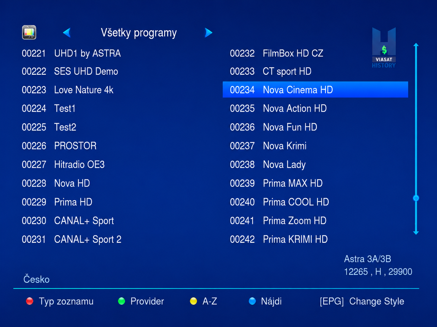 Ukážka českých programov doplnených do zoznamu